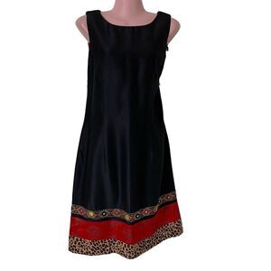 Vintage Positive Attitude Dress Womens Size 12 Black Sleeveless Office Party